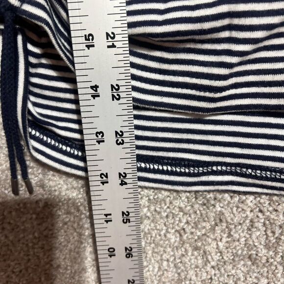 Chaps Woman’s Blue white Striped long sleeve blouse top Size Medium *flaw - Picture 5 of 9